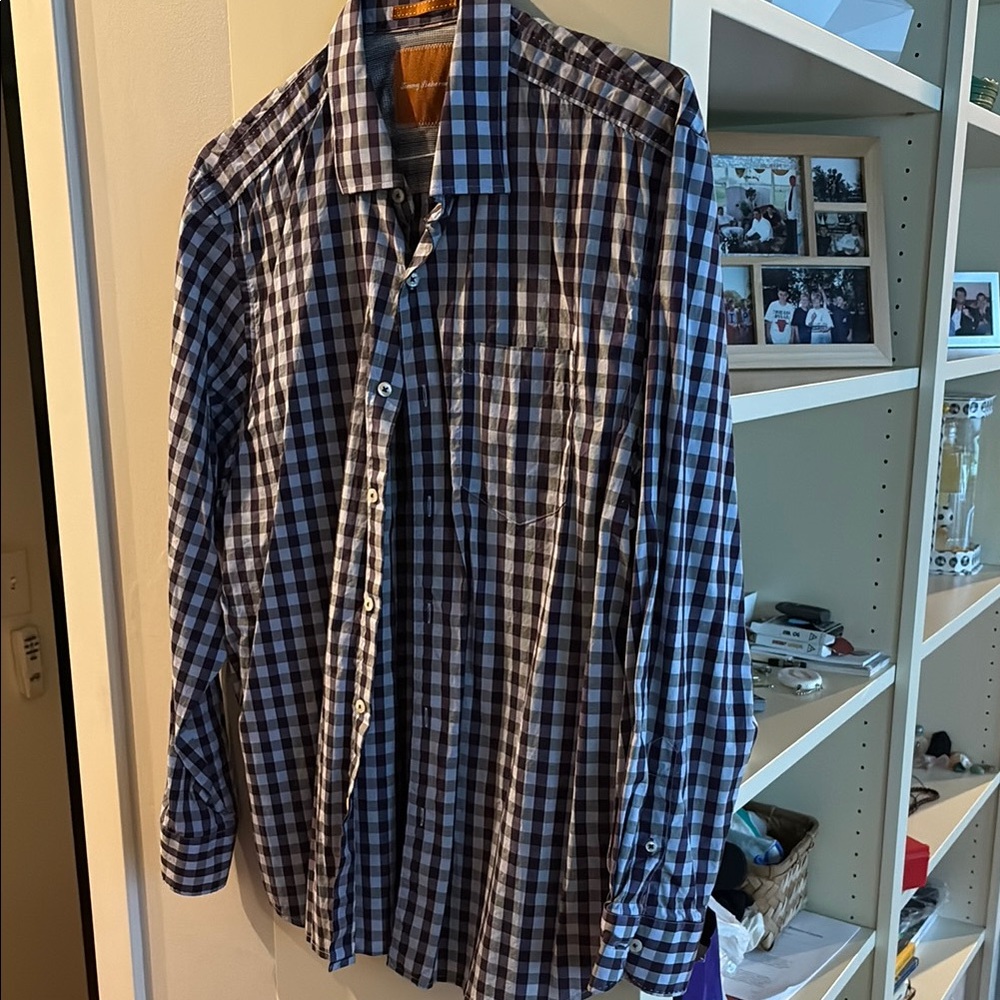 Tommy Bahama Purple and White Casual Button Down Shirt
